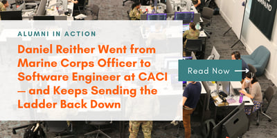 Alumni in Action: Daniel Reither Went from Marine Corps Officer to Software Engineer at CACI — and Keeps Sending the Ladder Back Down