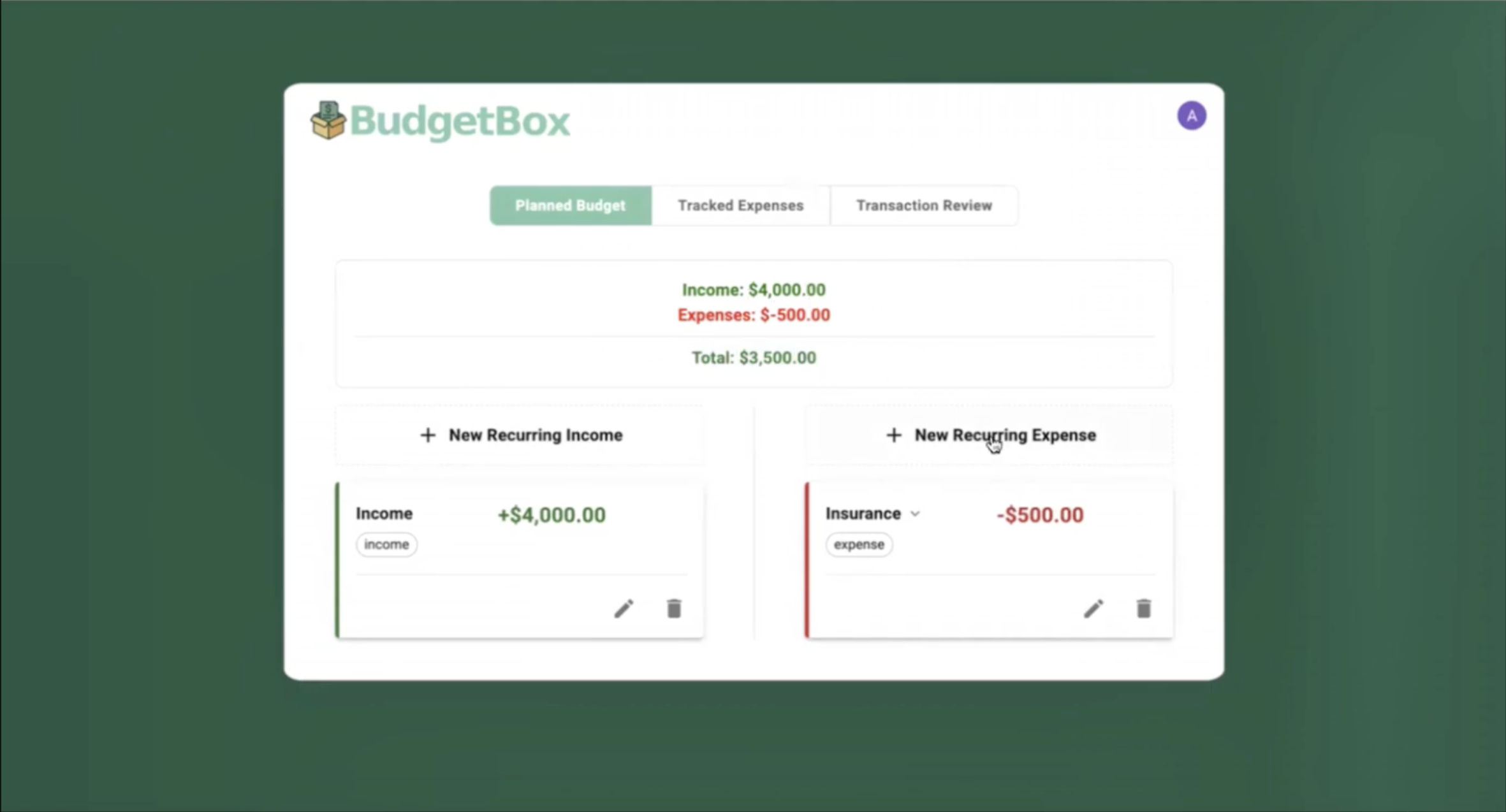 Budget Box