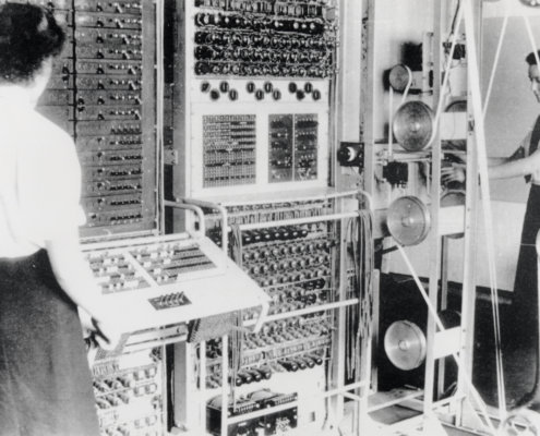 Wrens operating the 'Colossus' computer, 1943.