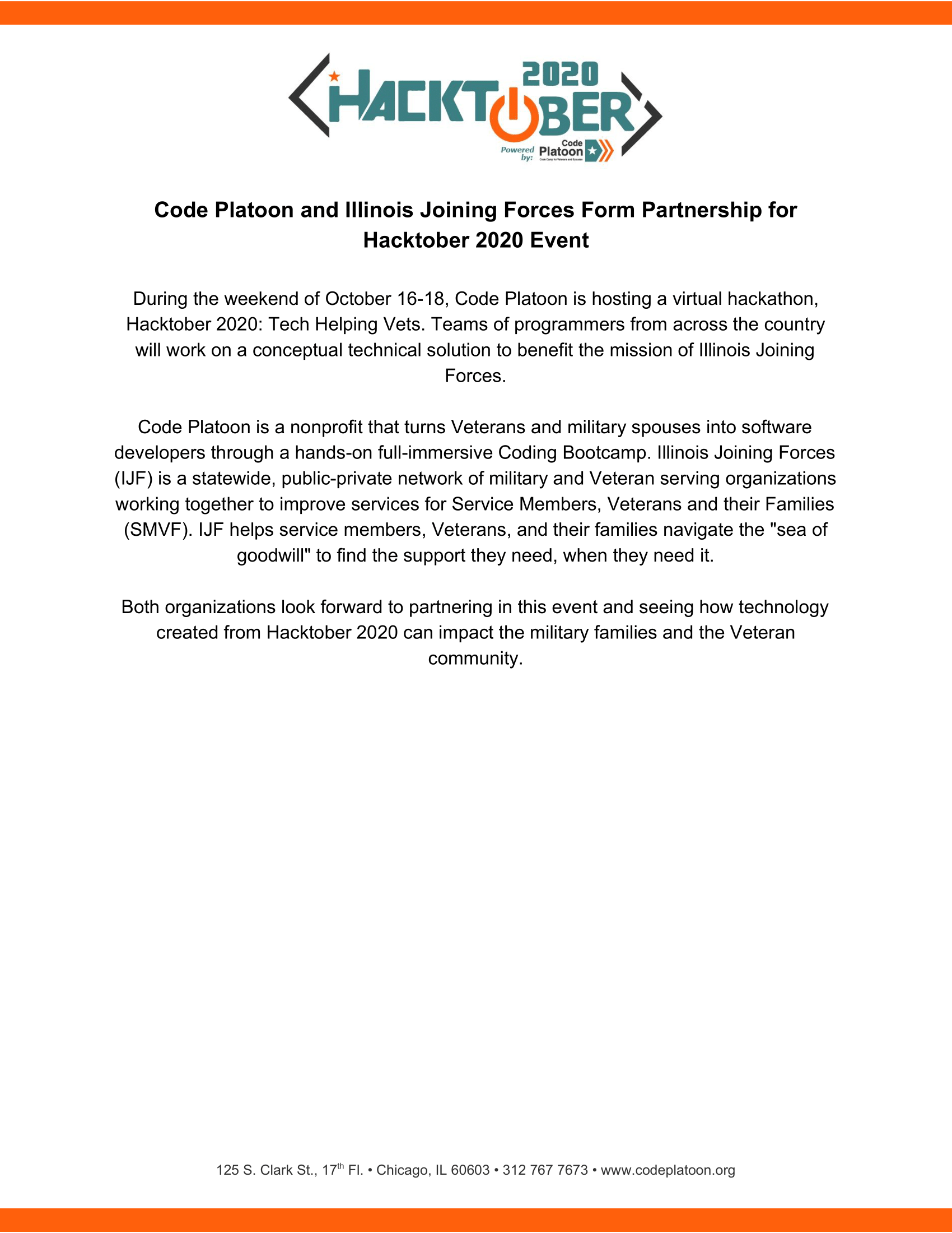 Code Platoon & IJF Announcement 
